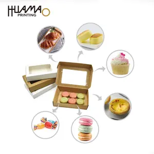 Sang Trọng Kraft Túi Hộp Carton Bao Bì Doanh Nghiệp Nhỏ Đóng Gói Nguồn Cung Cấp Caja De Cupcake Biểu Tượng Tùy Chỉnh Pastry Bao Bì Donut Hộp