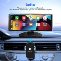 Écran de navigation portable Android Auto sans fil 4K 10,26 pouces avec caméra de recul double rotative avant et intérieure, CarPlay, dashcam