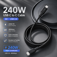 Câble USB-C vers USB-C 240W 2,0M 5A PD3.1 à charge rapide, câble de données USB 2.0 Type C, fournisseur OEM ODM d'usine - Vente chaude