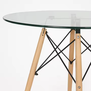 Juego de comedor familiar de <span class=keywords><strong>alta</strong></span> calidad <span class=keywords><strong>Mesa</strong></span> de comedor redonda de vidrio moderna Se puede utilizar en hoteles, restaurantes, - Product Image 2