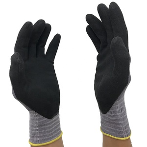 Guante sin costuras Maxiflex seguro para productos químicos personalizado con nitrilo recubierto negro arena nitrilo guantes de mano nitrilo Comercio de China - Product Image 2