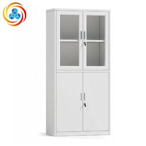 Hospital Steel File <b>Storage</b> <b>Cabinet</b> with Locks Modern Design Four Steel Doors Adjustable Shelves Powder Coated Metal - Product Image 4