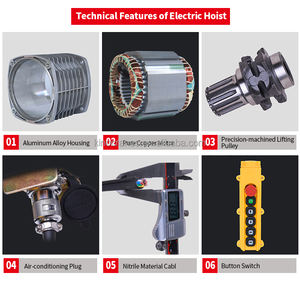 Peralatan Pengangkat 1 ton 2 ton 3 ton 5 ton 10 ton, Hoist Listrik Italia dengan Troli Bermotor - Product Image 2