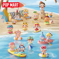 Figurine Labubu POPMART Originale 100% authentique, Série POPBEANS Island Vacation, Mini Figurine PVC Labubu, Figurine Anime, Boîte Mystère pour Décoration d'Intérieur
