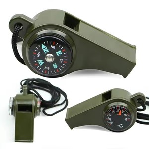 3 in 1 Emergency Survival Whistle Compass <b>Thermometer</b> Referee Cheerleading Whistle Camping Hiking Outdoor Multifunction Whistle - Product Image 1