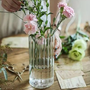 बड़े ऊर्ध्वाधर अनाज ग्लास कला व्यवस्था इन शैली शैली डेस्कटॉप आभूषण फूलों के लिए सिलेंडर पैटर्न - Product Image 4