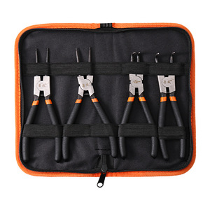 Luwei Snap Ring <b>Pliers</b> 7 Inch <b>Set</b> Inner Outer Straight Bend Smooth Jaw Imperial Measurement Not Easy To Rust - Product Image 2