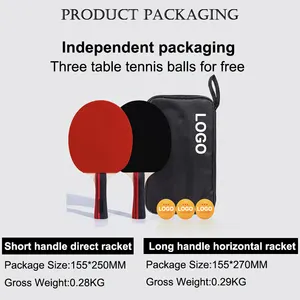 1 ensemble de 2 raquettes de Tennis de Table Premium, et 3 balles de Tennis de Table, <span class=keywords><strong>Ping</strong></span>-<span class=keywords><strong>Pong</strong></span>, en caoutchouc et éponge souple, moins cher - Product Image 2