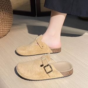 Mules Casuales de Mujer con Parte Superior de Gamuza y Suela de Corcho, Sandalias Planas para el Trabajo y las Compras - Product Image 2