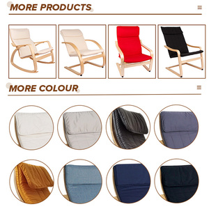Confortable Relax chaise berçante chaise longue tissu coussin siège salon meubles moderne <span class=keywords><strong>adulte</strong></span> fauteuil à bascule en bois - Product Image 4
