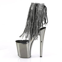 Chaussures de pole dance sexy à franges pour femmes, bottines à talons très hauts de 20 cm, plateforme, bottes pour strip-teaseuses