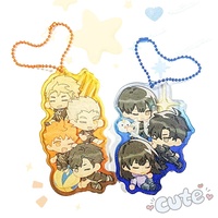 Kuien haute qualité personnalisé imprimé acrylique breloques Offre Spéciale paillettes conseil acrylique Anime plastique porte-clés fabricant faire propre porte-clés