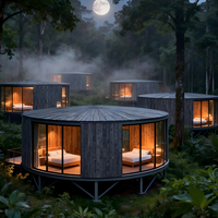 Cabane en bois personnalisable pour le glamping, maisonnette préfabriquée pour hôtel, complexe hôtelier, vacances, Airbnb, maison d'hôtes, maison conteneur à ossature acier