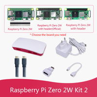 Kit Raspberry Pi Zero 2 W avec boîtier, alimentation, câble USB mini et dissipateurs thermiques