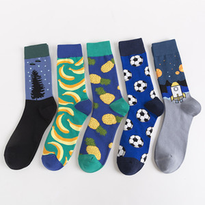Vente en gros de chaussettes à motifs jacquard <span class=keywords><strong>banane</strong></span> personnalisées Chaussettes mi-mollet en coton pour hommes - Product Image 3