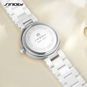 Sinobi blanc céramique montre femmes nouvelle mode en acier inoxydable femme <span class=keywords><strong>montres</strong></span> en vente liquidation bienvenue personnalisation - Product Image 3