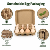 Paquete Familiar de Bandejas de Papel para Huevos de 18/20 Celdas, Caja de Pulpa Biodegradable, Embalaje Resistente a Impactos para Compras al por Mayor y Compras a Granel