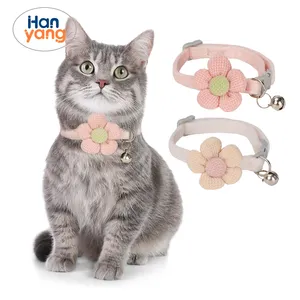 HanYang OEM Personalizado pet colar gravado pet floral flor decoração xadrez cão personalizado pet colarinho com fivela charme colar