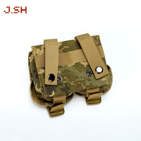 Pochette tactique JSH Molle 1000D en nylon imperméable camouflage pour grenades 14*6.5*10.5cm 0.125kg Double Frag Training Outdoor