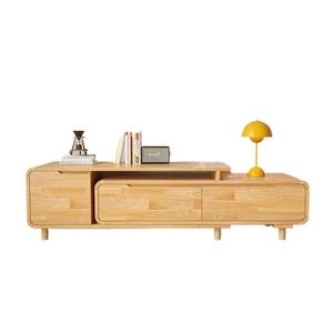 Meuble TV en bois massif 120x60x45 cm, style nordique, pour petit appartement, meuble de sol moderne et minimaliste, table basse - Product Image 5