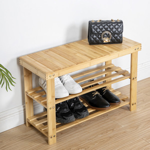 Bamboo <b>Shoe</b> <b>Rack</b> Medium Size Multi Tier Storage <b>Bench</b> For Entryway Home Use Dustproof Minimalist Design - Product Image 3