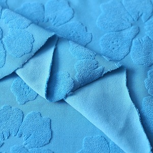 Tissu <span class=keywords><strong>éponge</strong></span> jacquard 3D gaufré 96 % polyester 4 % élasthanne 250 g/m² à prix abordable pour serviettes, vêtements et sacs - Product Image 6