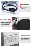 Machine à cornets de crème glacée professionnelle à double tête 1200W+1200W, antiadhésive, cuisson rapide