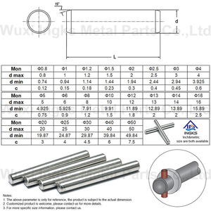 Pasadores internos huecos escalonados cilíndricos de acero inoxidable 304/316 de alta resistencia, precisión CNC, diámetro pequeño de 1mm-3mm, al por mayor - Product Image 6