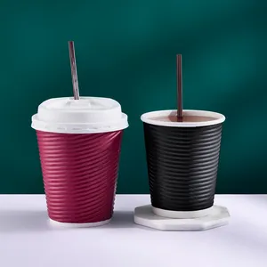 रेस्तरां और कैफे के लिए डबल लेयर इंसुलेटेड पेपर कप ट्रिपल वॉल 8oz रिपल पेपर हॉट कप