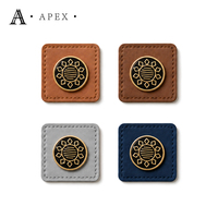 APEX Étiquettes en cuir personnalisées pour vêtements, hijabs, abayas, chapeaux, sacs, chaussures, foulards, avec bord cousu, fabrication de patchs en cuir