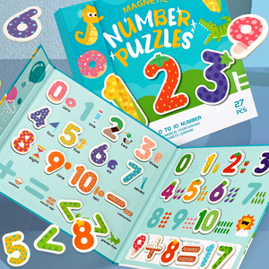 Livre de puzzle numérique Montessori, jouets éducatifs pour enfants, jeu de société pour l'apprentissage des mathématiques, comptage des nombres, cognition pour les garçons et les filles - Product Image 2