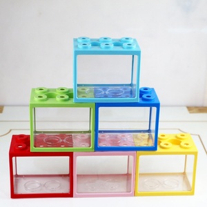 ตู้ปลาขนาดเล็กสวยงาม ตู้ปลาตั้งโต๊ะขนาดเล็ก รูปทรงบล็อก 6 ช่อง โปร่งใส อุปกรณ์ตกแต่งตู้ปลา - Product Image 4