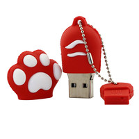 Nette Katze Klaue Pfote Pendrive 128 GB 8 GB 16G 64GB Silikon Memoria USB Schlüssel Stick 4GB 32GB 256GB-Stick Mini Geschenk Lanyard Schwarz