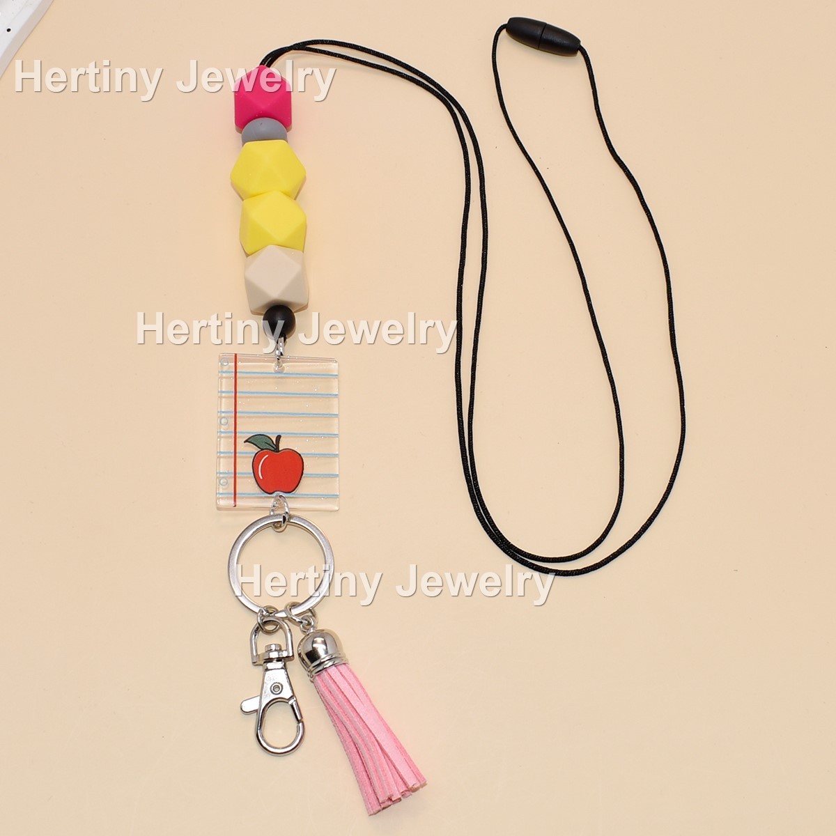 Large Daisy Flower Personalized Name Teacher Lanyard Custom Name Lanyard Office ID Key Lanyard Gift for Teacher Image 3