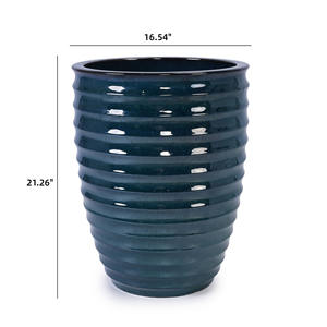 Pots de fleurs en céramique de style américain moderne, faits à la main, écologiques, légers, finition noire brillante, pour la maison et le jardin - Product Image 6