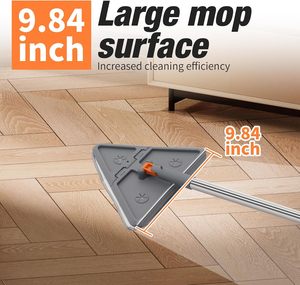 Balai mural en <span class=keywords><strong>microfibre</strong></span> à 360 degrés avec manche extensible magique, balai plat triangulaire en plastique pour le nettoyage intérieur - Product Image 6