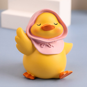 Figuras Personalizadas de Resina, Adornos Creativos para el Hogar y el Automóvil, Lindas Figuras Coleccionables de Pato Amarillo <span class=keywords><strong>MOMO</strong></span>, Estatuas de Animales - Product Image 4