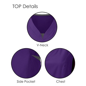 Unisex Scrub Set Short Sleeve V Neck With Pockets For Medical Dental Veterinary Workwear Size S XXL - Product Image 3