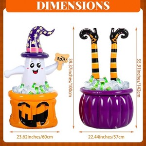 Halloween PVC Inflatable Lightweight Foldable <b>Witch</b> <b>Legs</b> Cauldron Candy Bowl - Product Image 2