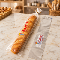 Sac d'emballage pour baguette en OPP micro-perforé imprimé sur mesure, sac en polyéthylène transparent respirant pour pain français, pour boulangerie