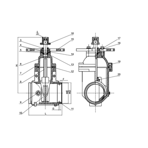 Válvula de Compuerta Genuina Fire ANSI BS DIN JIS de 2-12 Pulgadas, Válvula de Compuerta de Cuña Resiliente NRS - Extremo Ranurado de Hierro Dúctil Fundido - Product Image 2