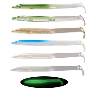 Set di 3 esche morbide da 88mm 0.9g e 113mm 2.1g, esche artificiali a coda a T di alta qualità con amo da pesca per la pesca al branzino - Product Image 5