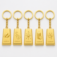 Llavero Personalizado con Forma de Barra de Oro, Estilo Decorativo de la Suerte y la Riqueza, para Regalo de Negocios, Tiendas Financieras o Festivales