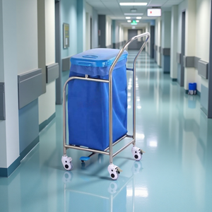 Hospital Furniture Trash Cart with Waste Bag &amp; Cover <strong>Dressing</strong> Cleaning <strong>Trolley</strong> for Hospital Clinic - Product Image 1