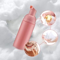 Ensemble de pompes à mousse rose en gros - 30 ml/50 ml Bouteille vide transparente pour mousse moussante Shampooing Nettoyant pour le visage et les cils