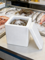 Boîte d'expédition isotherme personnalisée en mousse EPS pour la chaîne du froid, emballage pour la livraison d'aliments surgelés, de fruits de mer et de viande