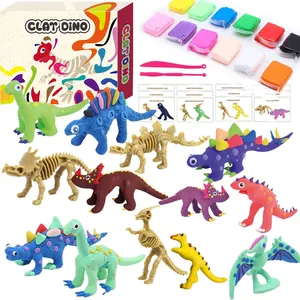 Ton Dinosaurier Modellieren Ton Kit 12 Farben Luft trocken Ultraleicht Ton Teig Set Kunst handwerk STEM Spielzeug Geschenk für Kinder