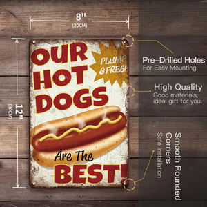 Plaque Métallique Rétro Pizza Hot Dog Décoration Vintage Fast Food pour Restaurant Cuisine Salle à Manger Art Mural Plaque Nostalgique - Product Image 5