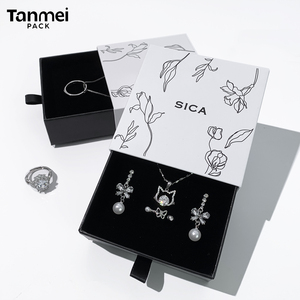 Caja de Joyería Blanca con Logotipo Personalizado, Empaque de Papel para Anillos, Aretes, Colgantes, Collares y Pulseras - Product Image 2