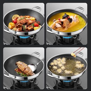 <span class=keywords><strong>Wok</strong></span> de cuisine <span class=keywords><strong>en</strong></span> <span class=keywords><strong>acier</strong></span> <span class=keywords><strong>inoxydable</strong></span> 304 à haute capacité, très vendu, pour la cuisine, avec revêtement antiadhésif <span class=keywords><strong>en</strong></span> nid d'abeille, pour cuire et faire frire - Product Image 5